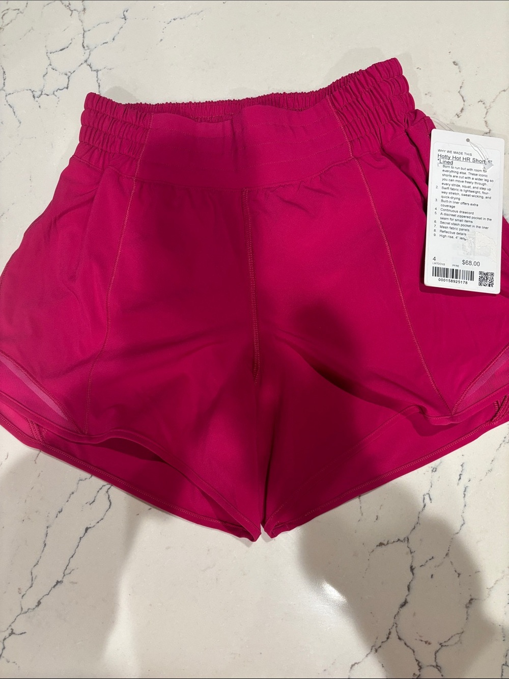 lululemon Hotty Hot HR Short 4” Lined in Pink Flare Sz 4 NWT 🔥